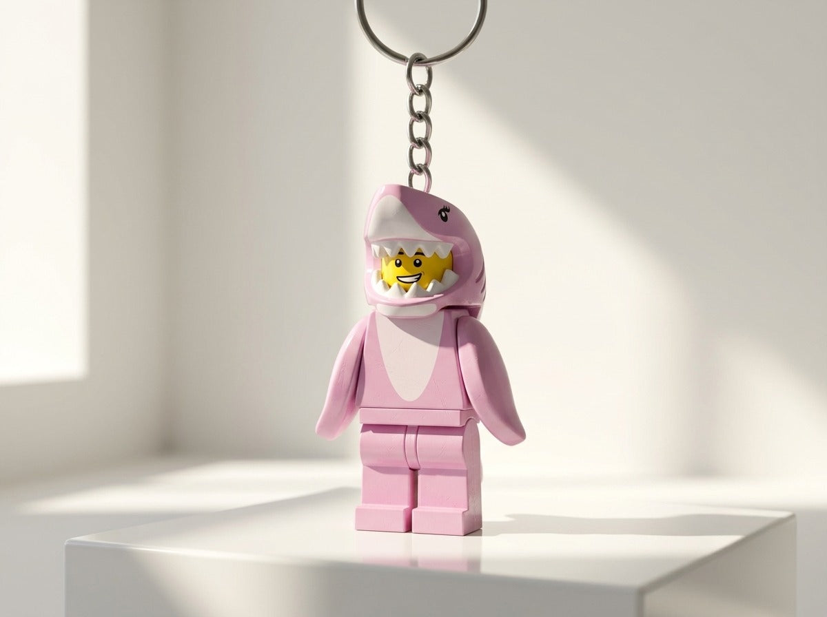 Köpek Balığı Pembe Minifigür Anahtarlık