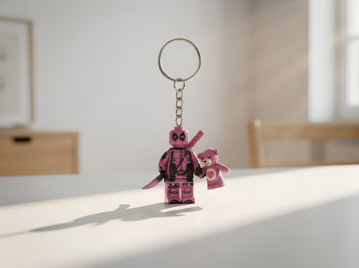 Deadpool Minifigür Pembe Anahtarlık